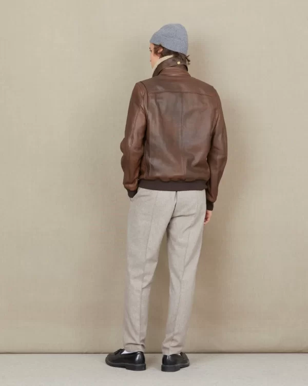 Cheap Chevignon BLOUSON PILOT CUIR HILL Marron